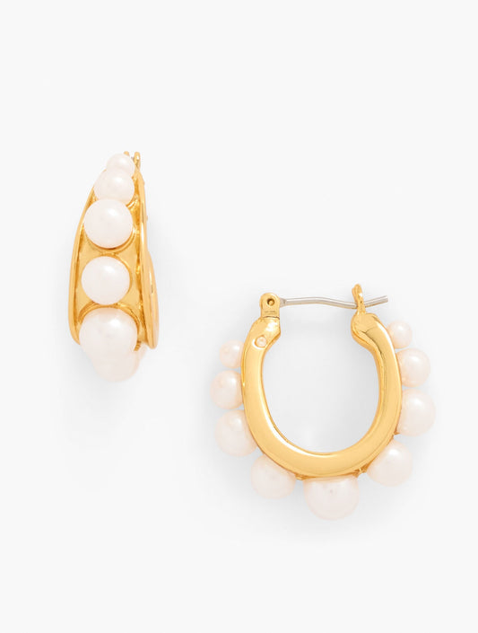 PEARL GARLAND HOOP EARRINGS