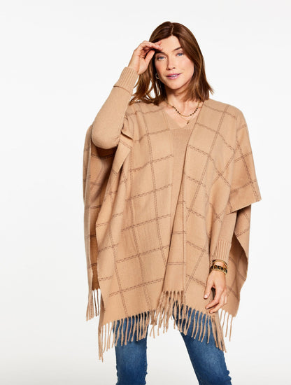 PLAID RUANA