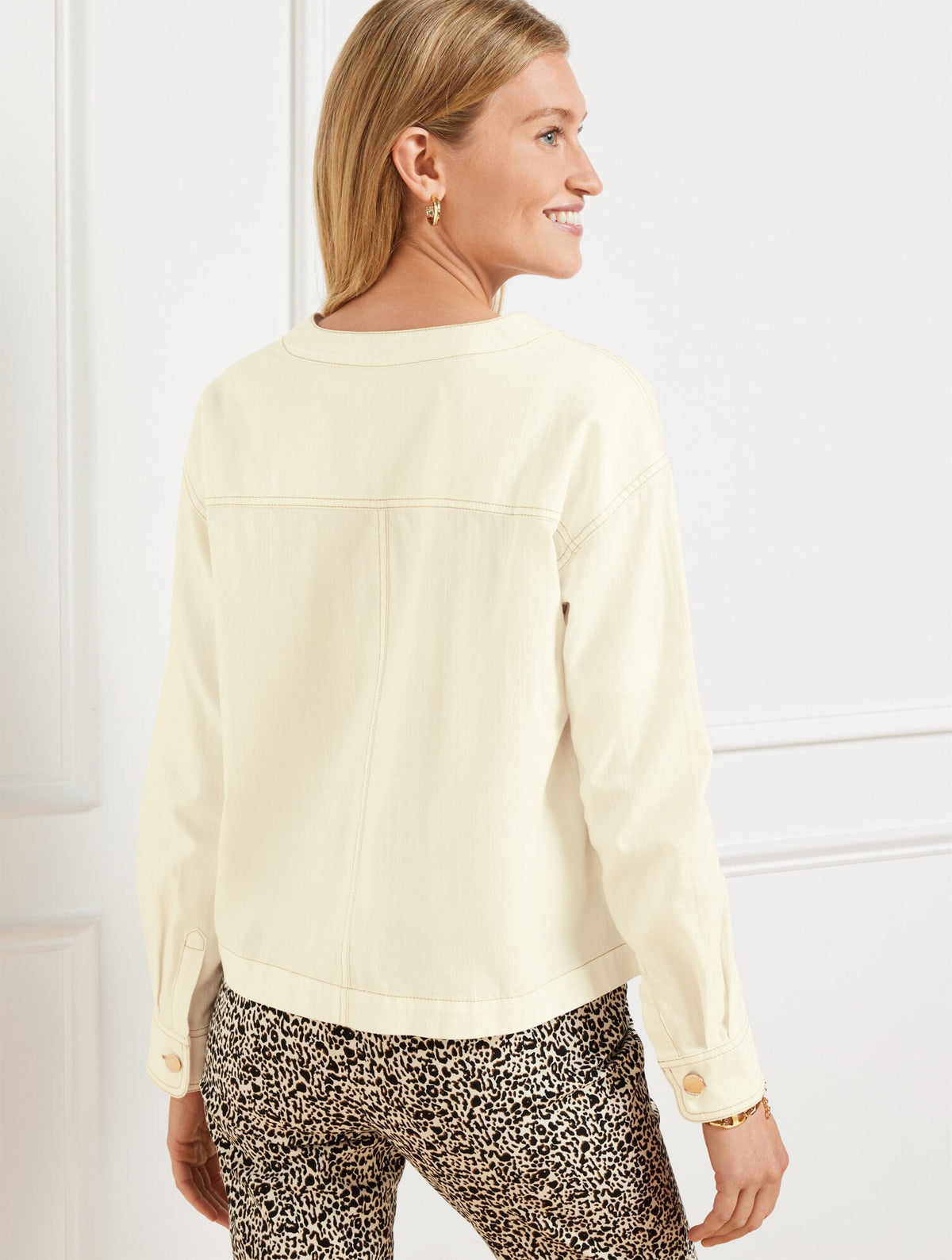 DENIM POPOVER SHIRT - LIGHT ECRU