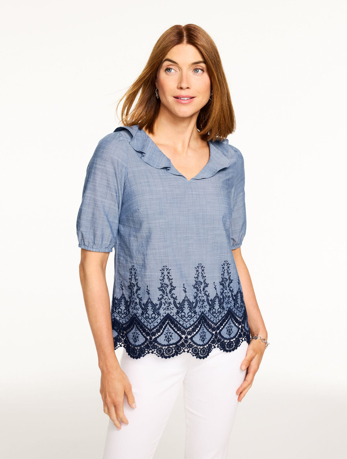EMBROIDERED LACE TOP