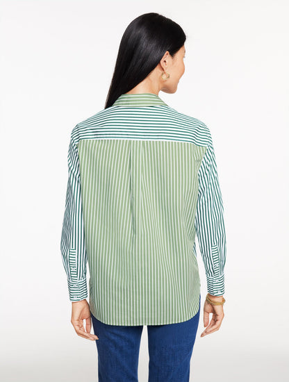 POPLIN TOP - TAILORED STRIPE