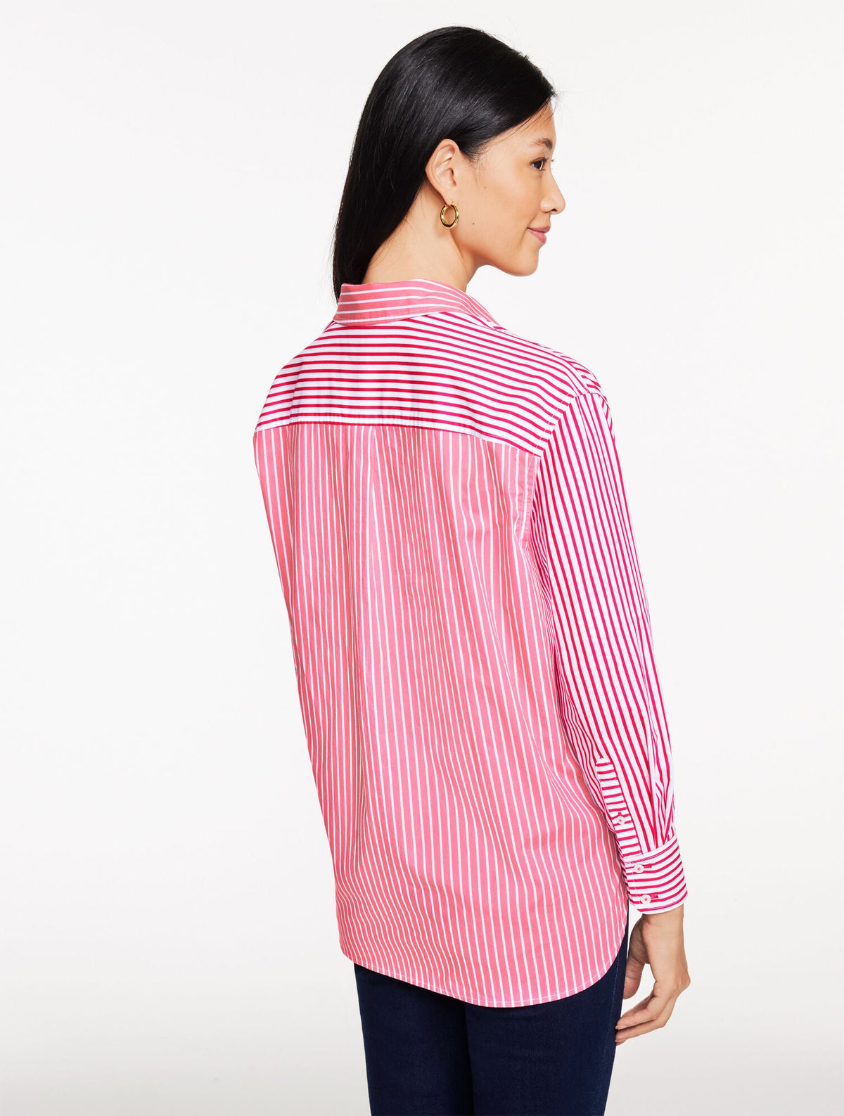POPLIN TOP - TAILORED STRIPE