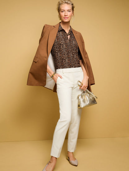 ELBOW SLEEVE SHIRT - DELICATE LEOPARD