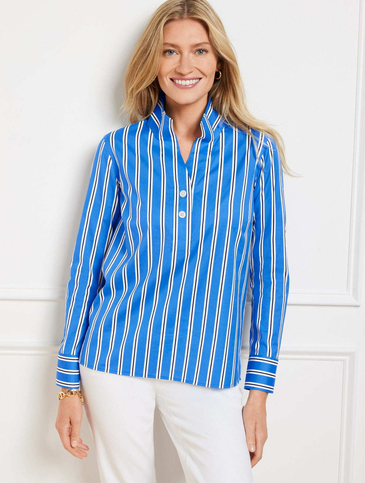 NON-IRON POPOVER - DASHING STRIPE