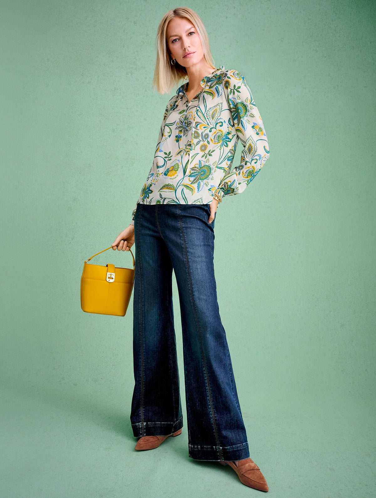 TIE NECK TOP - LIVELY FLORAL