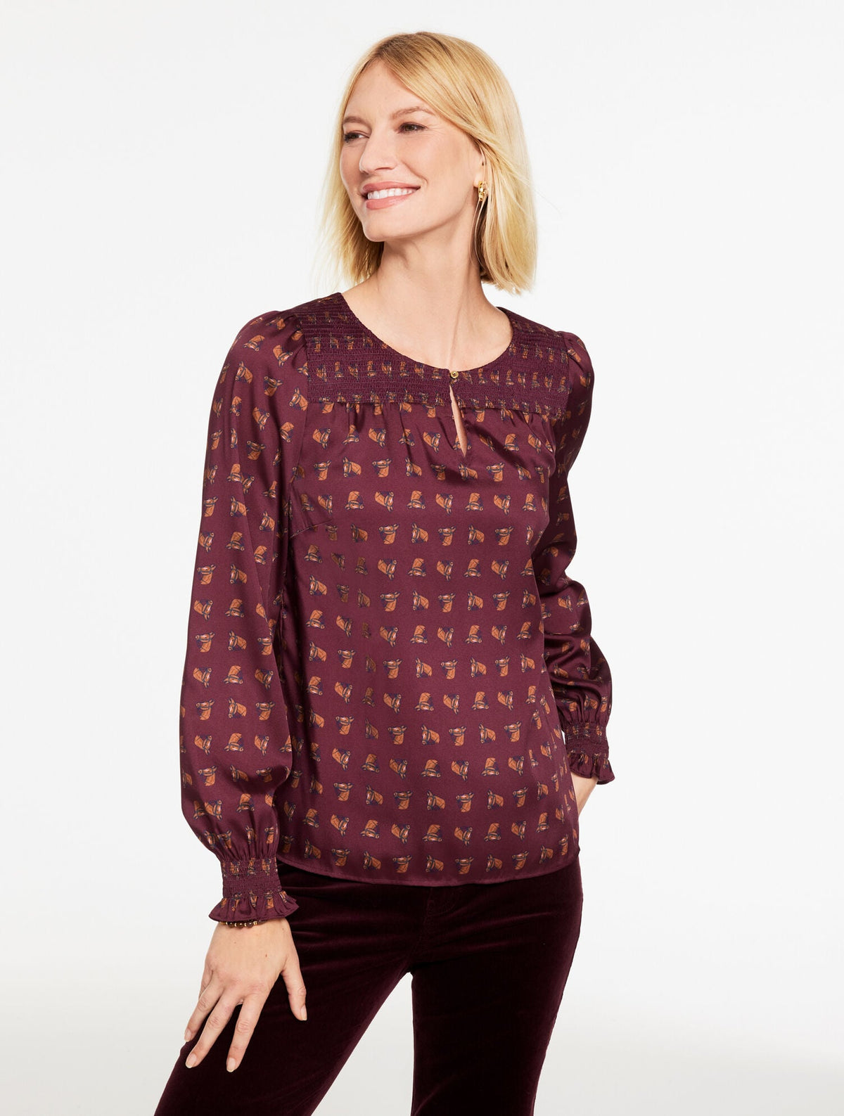 SMOCKED TOP - CHARMING HORSE