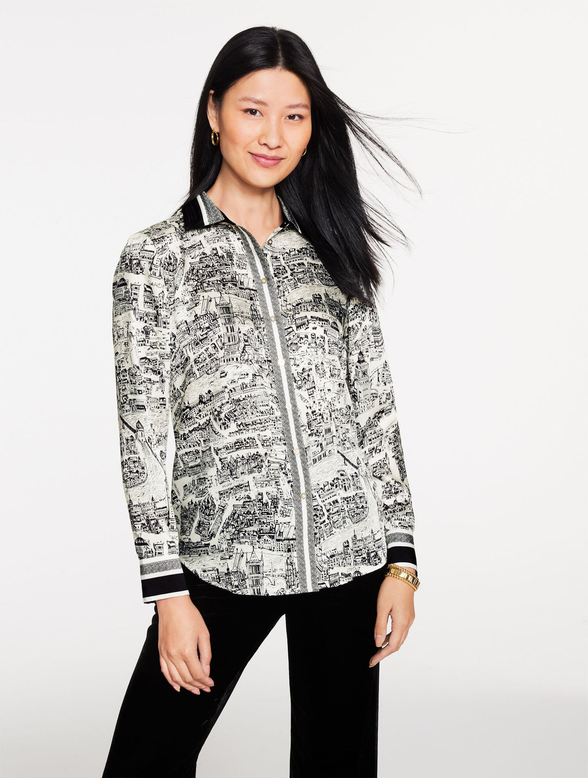BUTTON FRONT SHIRT - LONDON MAP