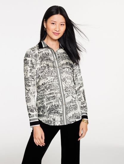 BUTTON FRONT SHIRT - LONDON MAP