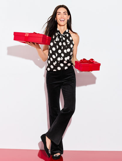 TIE NECK HALTER TOP - BRILLIANT DOT