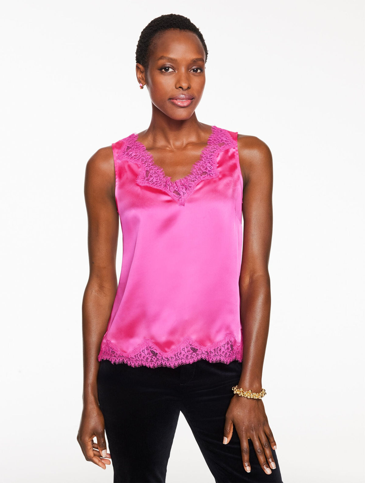 LACE TRIM SATIN CAMISOLE