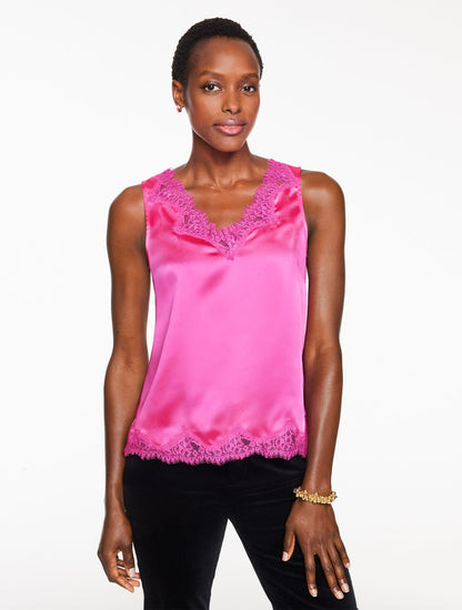 LACE TRIM SATIN CAMISOLE