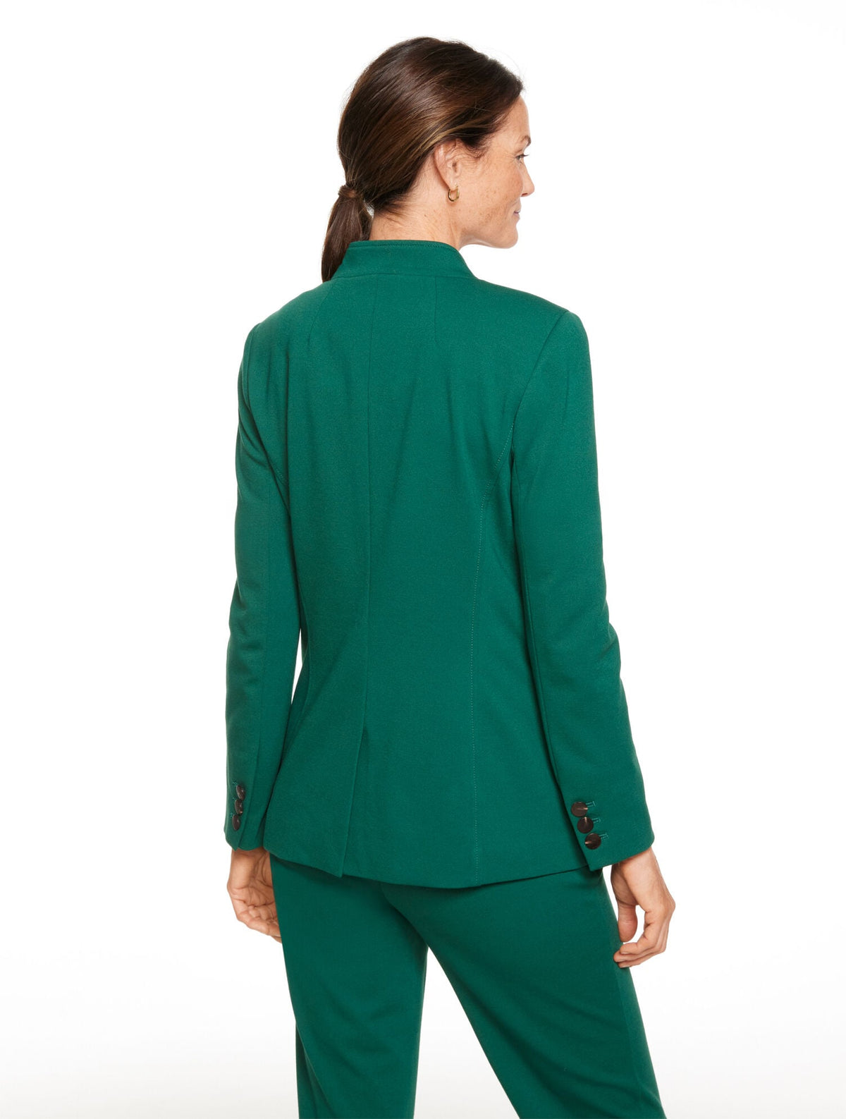 LUXE PONTE SINGLE BUTTON BLAZER