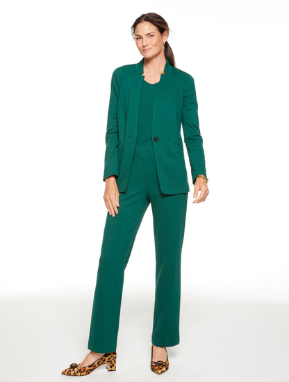 LUXE PONTE SINGLE BUTTON BLAZER