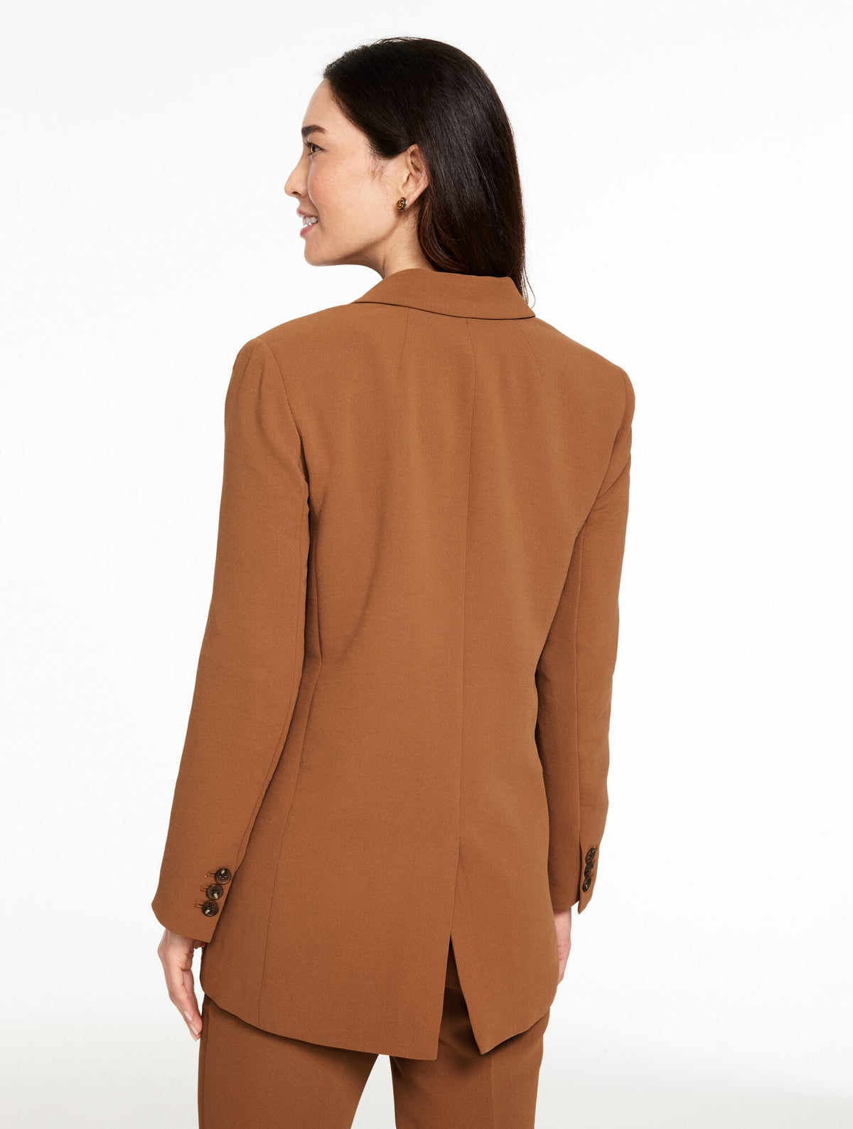 POLISHED CREPE SINGLE BUTTON BLAZER