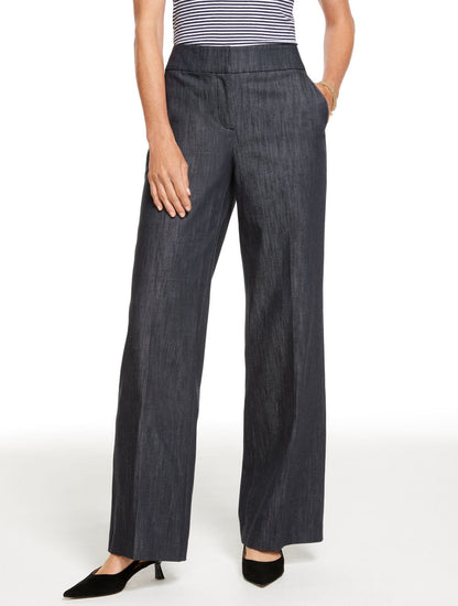 WIDE LEG REFINED DENIM PANTS