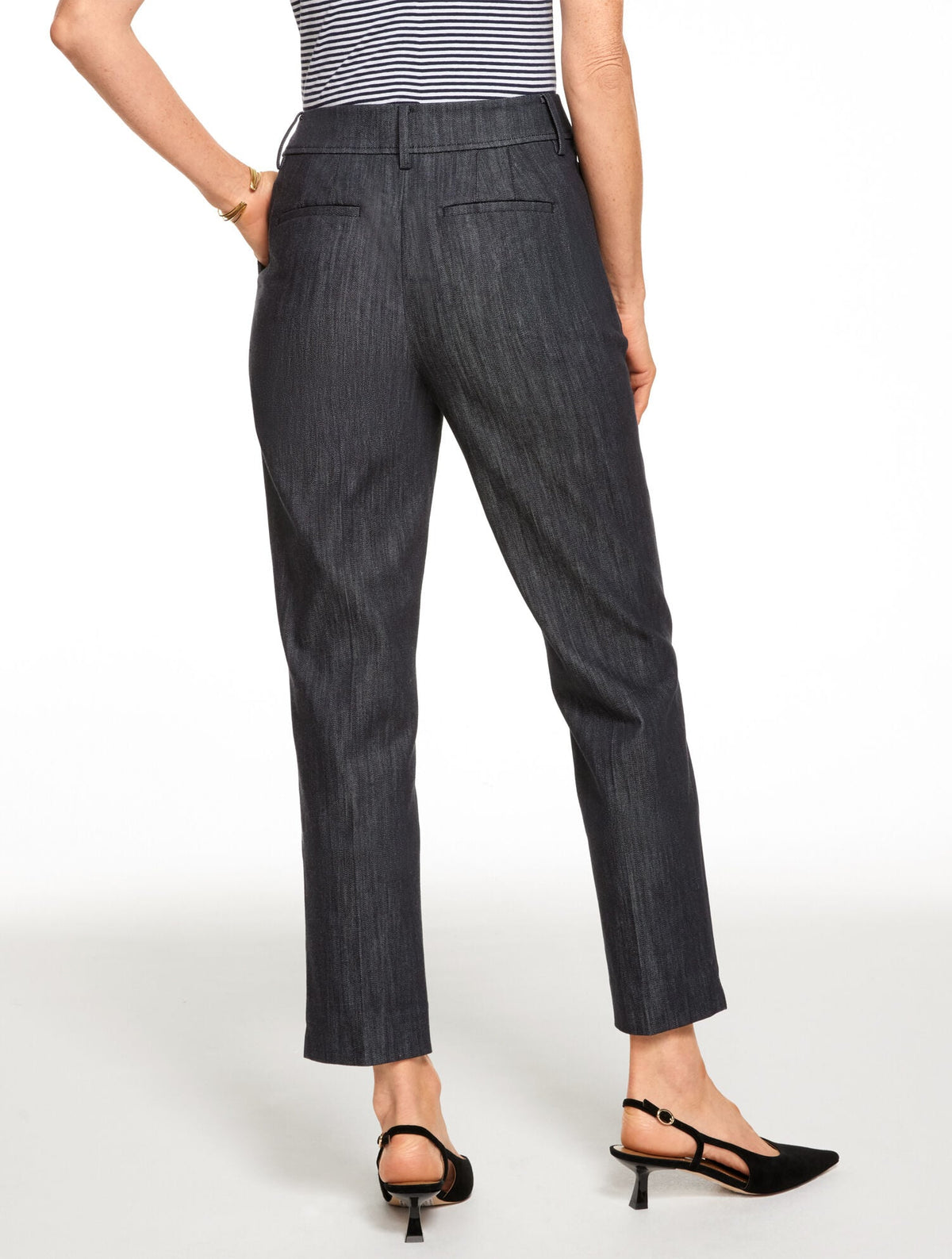 SLIM LEG REFINED DENIM PANTS