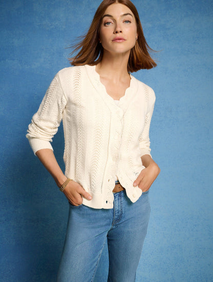 POINTELLE STITCH CARDIGAN