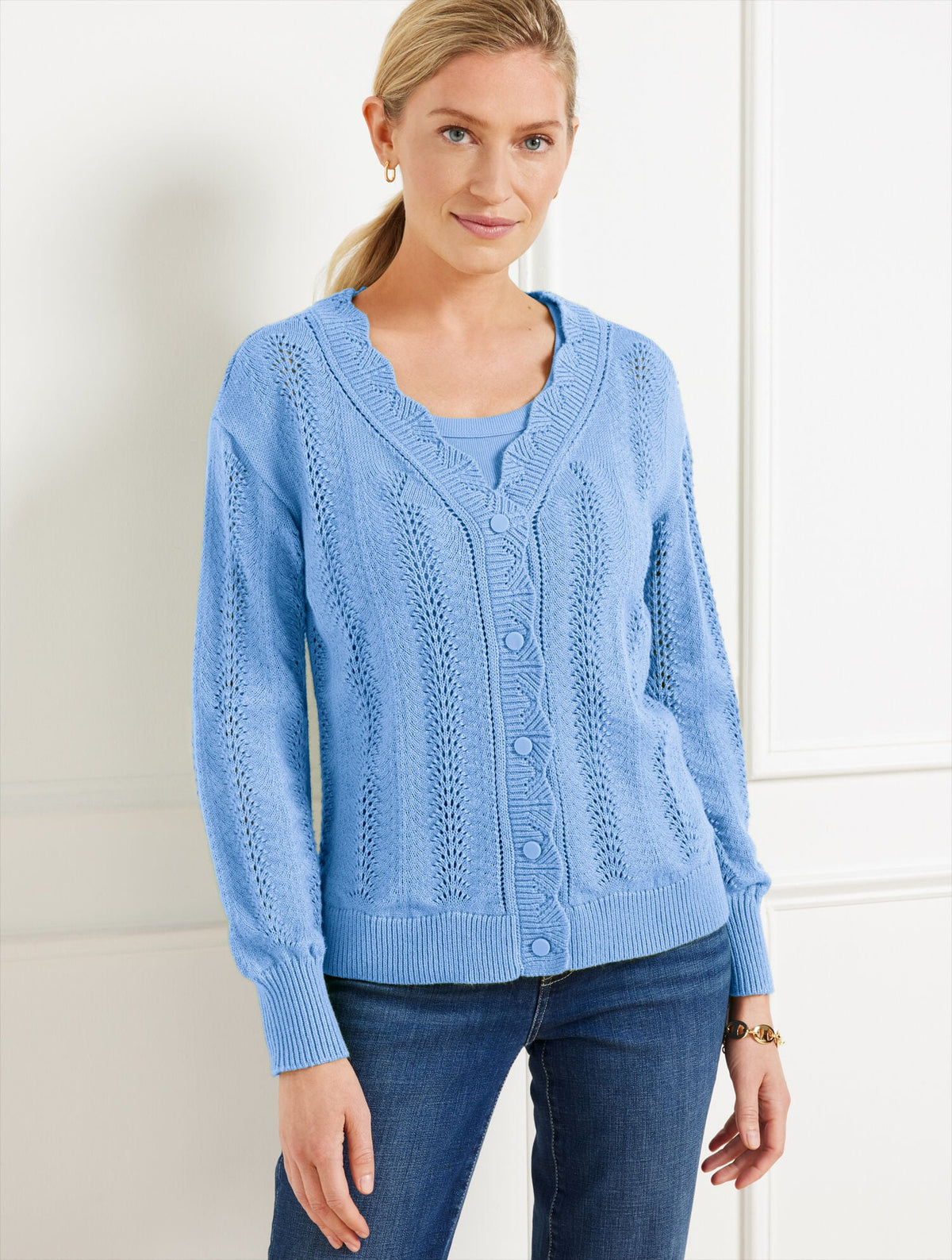 POINTELLE STITCH CARDIGAN