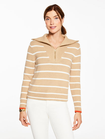 HALF-ZIP SWEATER - MARL STRIPE