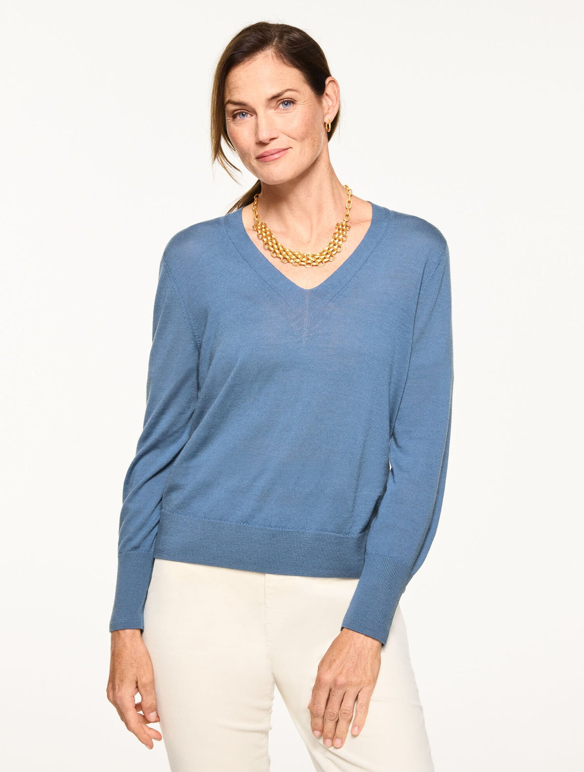 MERINO WOOL V-NECK PULLOVER