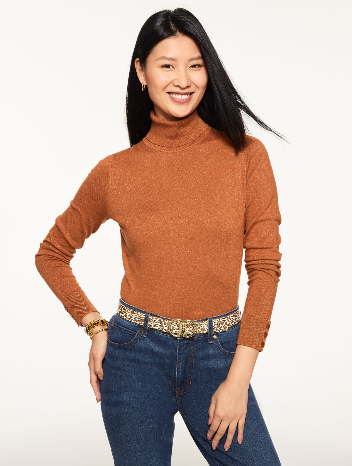 PERFECT METALLIC TURTLENECK