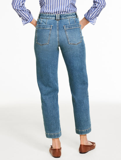 STRAIGHT ANKLE JEANS - CORTLANDT WASH