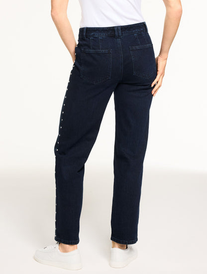 TAILORED MID RISE STRAIGHT LEG JEANS - MIDNIGHT WASH