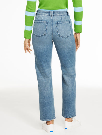 TAILORED MID RISE STRAIGHT LEG JEANS - PEMBROKE WASH
