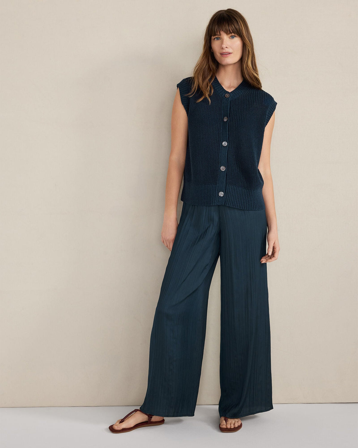 ORGANIC COTTON LINEN SWEATER VEST