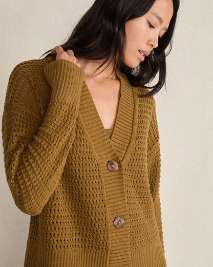 ORGANIC COTTON OPEN STITCH CARDIGAN