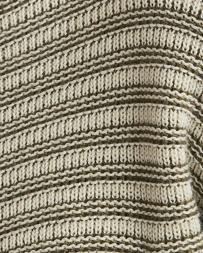 ORGANIC COTTON LINEAR STITCH CREWNECK SWEATER