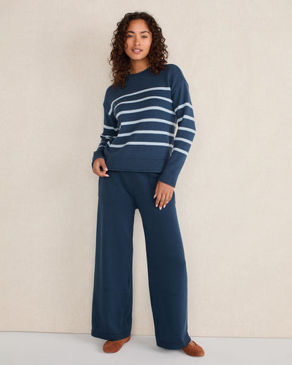ORGANIC COTTON STRIPE ROLL NECK SWEATER
