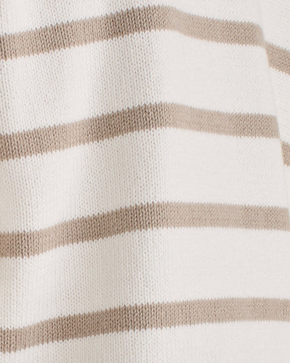 ORGANIC COTTON STRIPE ROLL NECK SWEATER