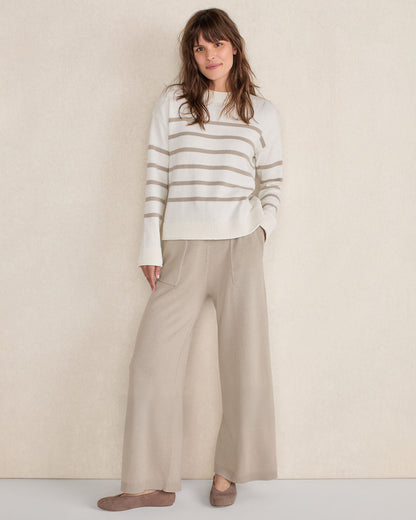 ORGANIC COTTON STRIPE ROLL NECK SWEATER