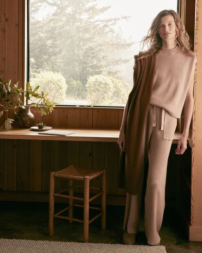 ORGANIC COTTON CASHMERE WIDE LEG PANTS