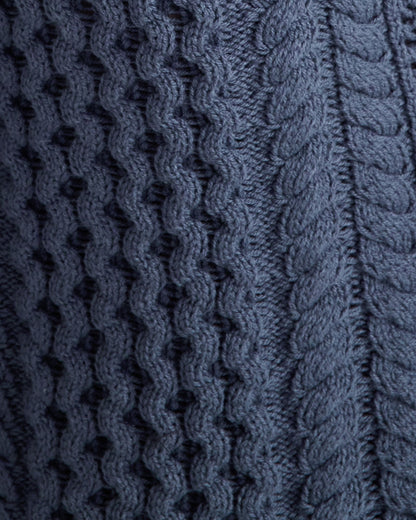 COTTON BLEND MIXED STITCH CARDIGAN