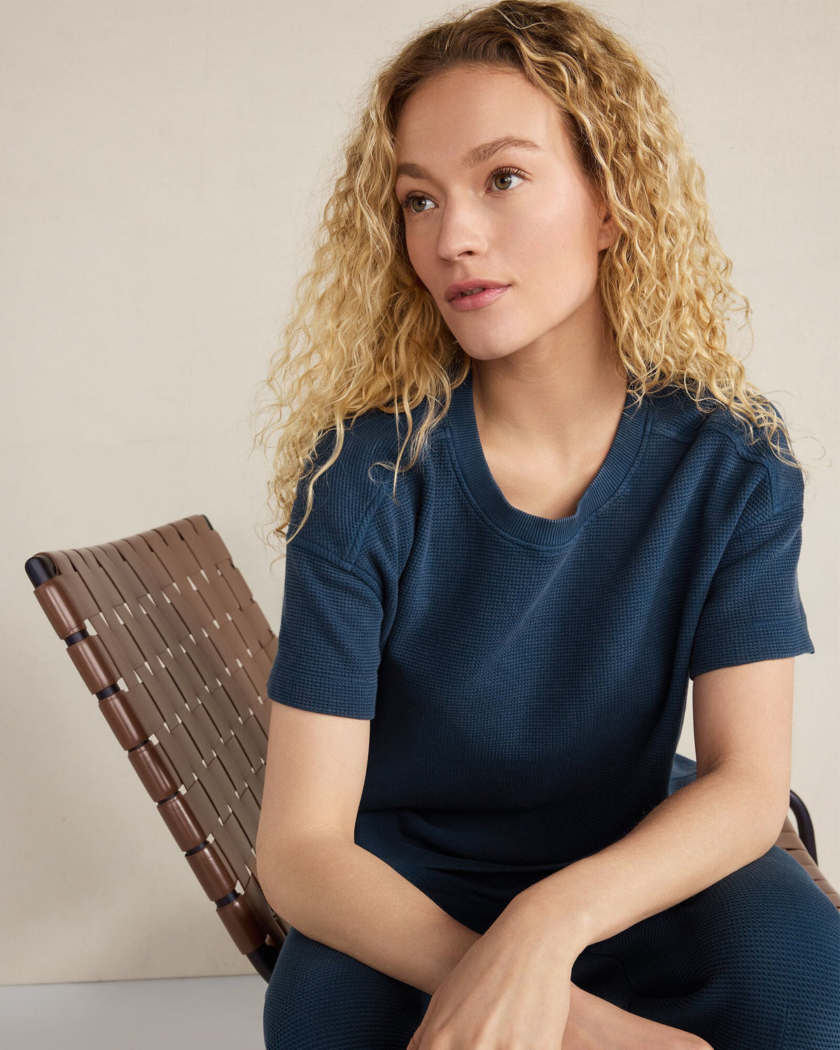 ORGANIC COTTON WAFFLE CREWNECK TEE