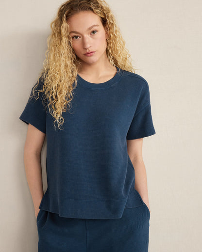 ORGANIC COTTON WAFFLE CREWNECK TEE