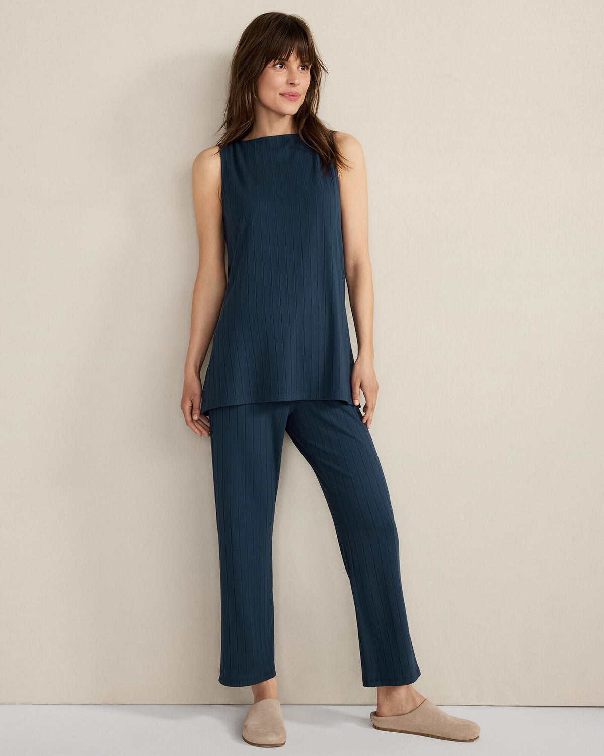 RIBBED KICK FLARE PANTS