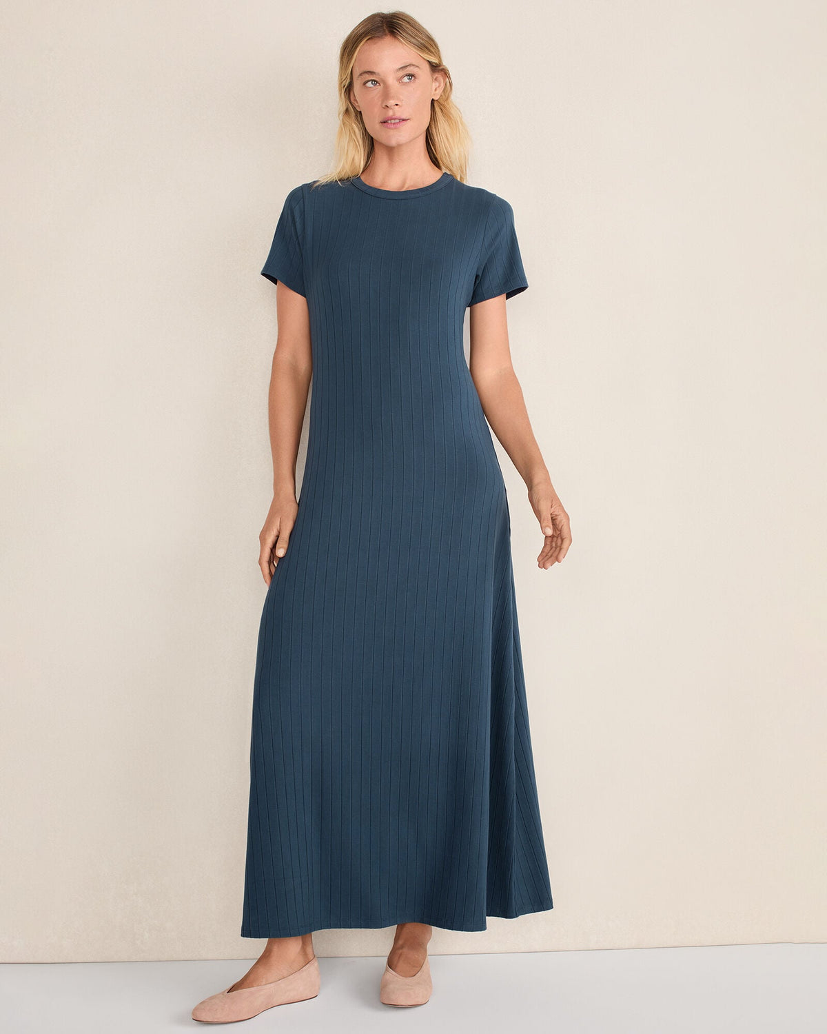 RIBBED T-SHIRT MAXI DRESS