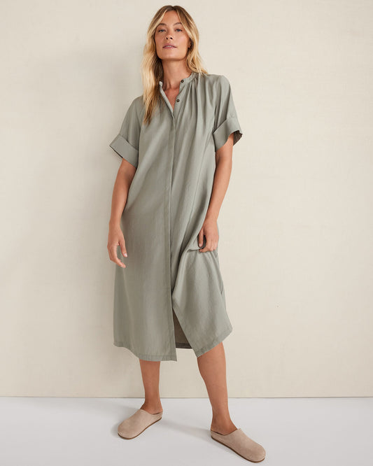 LUXE MODAL SHORT SLEEVE MIDI DRESS