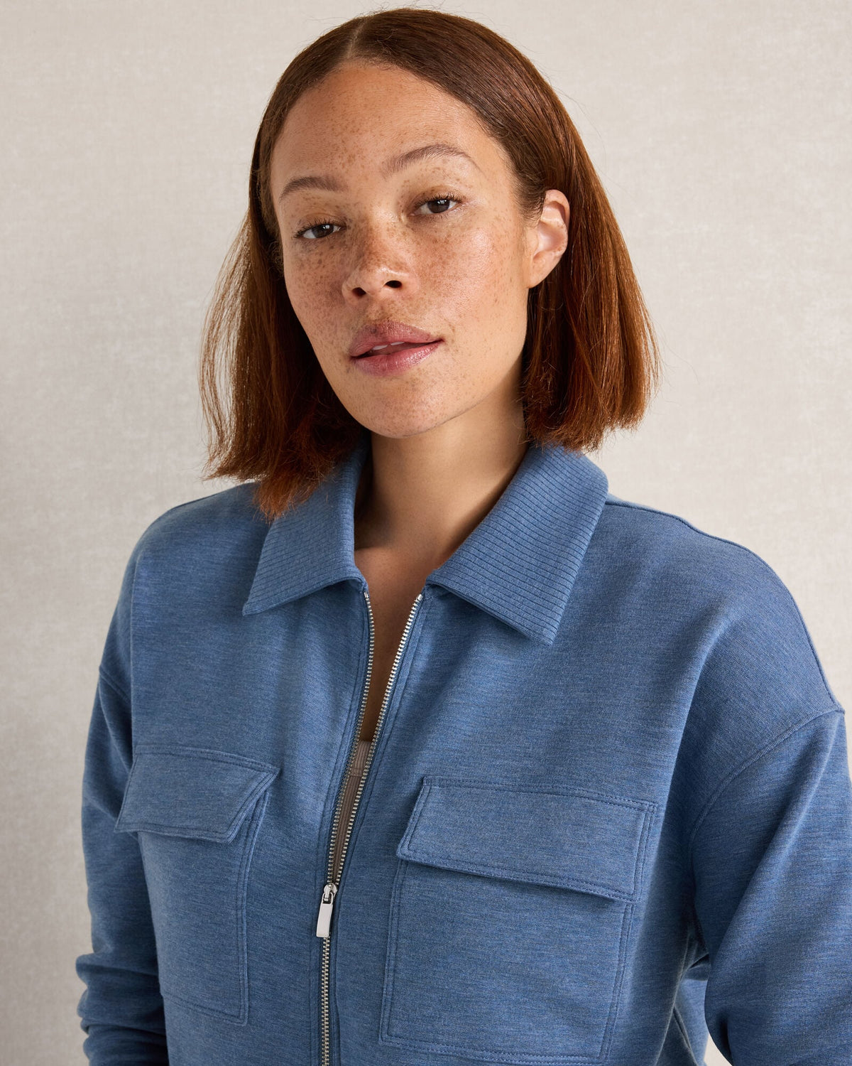 FLEECE COLLARED JACKET
