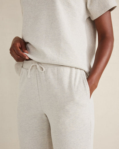 COTTON BLEND OTTOMAN RIB PANTS