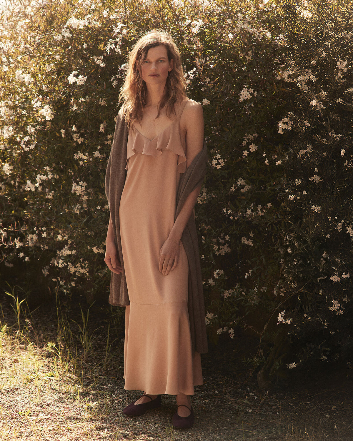 GEORGETTE FLOUNCE MAXI DRESS