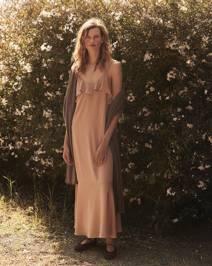 GEORGETTE FLOUNCE MAXI DRESS
