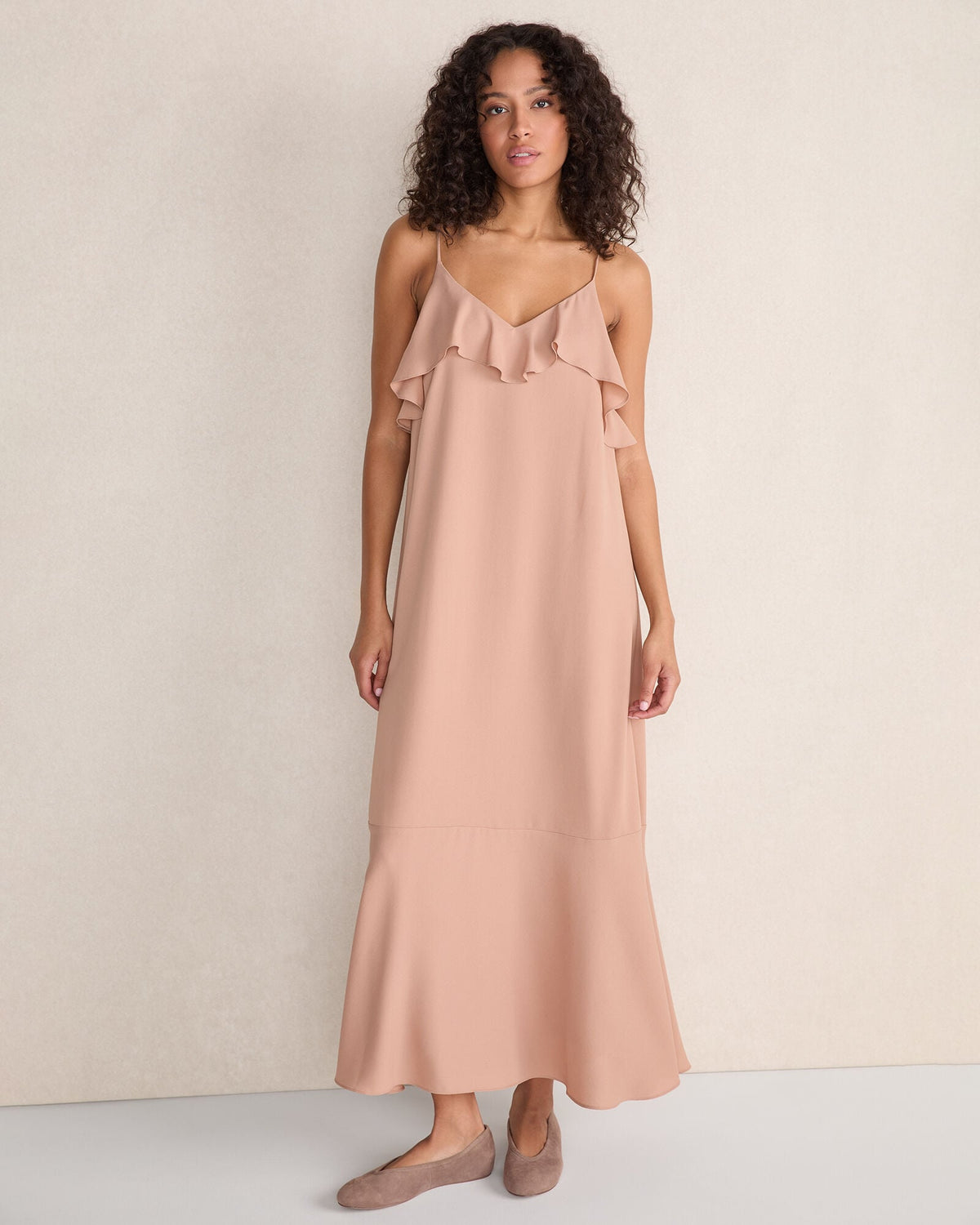 GEORGETTE FLOUNCE MAXI DRESS