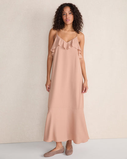 GEORGETTE FLOUNCE MAXI DRESS