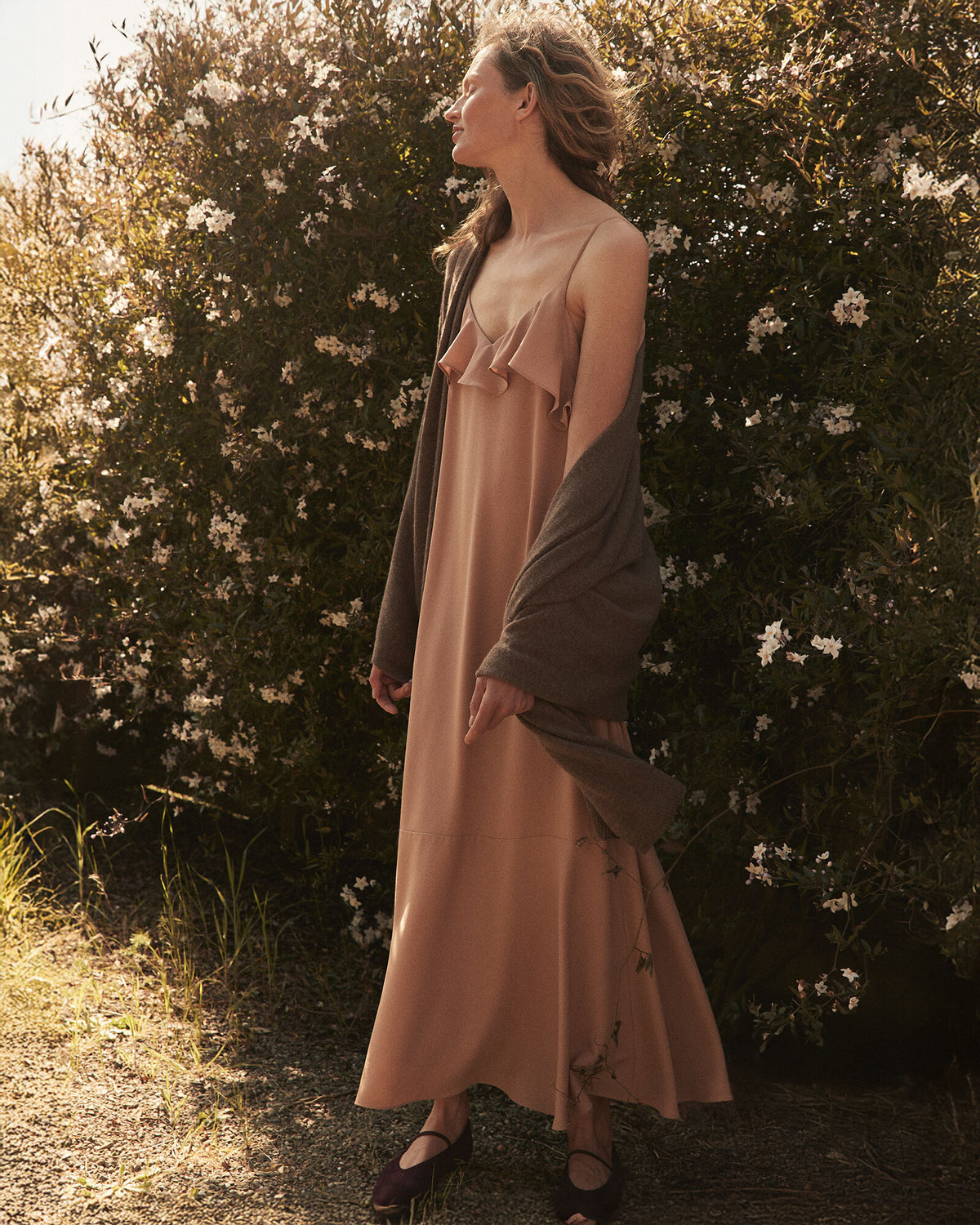 GEORGETTE FLOUNCE MAXI DRESS