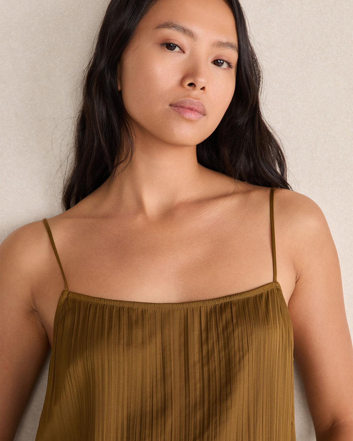 SILKY PLEATED MAXI DRESS