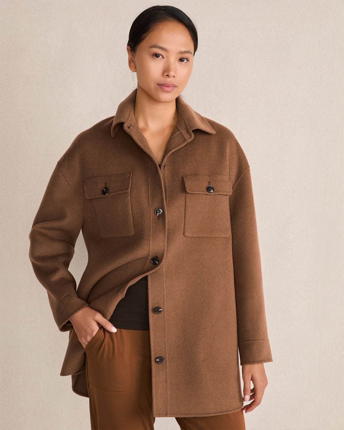 WOOL BLEND OVERSIZED SHACKET